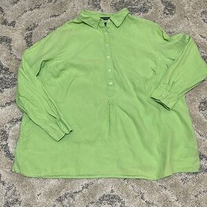 Lauren Ralph Lauren Pop Over 100% Linen Blouse